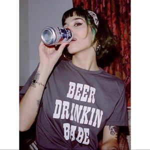 Small/ Medium Beer Drinking Babe Tee